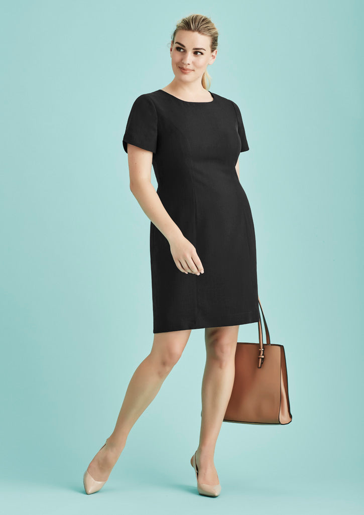 Womens Cool Stretch Short Sleeve Shift Dress - Black 22