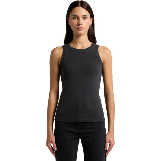 Women's Faded Organic Rib Tank Front