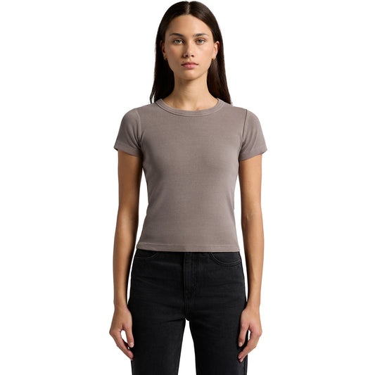 Women's Faded Organic Rib Tee Front