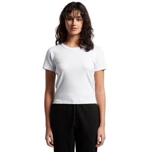 Women's Organic Rib Baby Tee Front