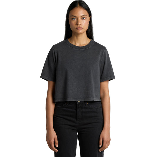 Women's Stone Wash Heavy Crop Front