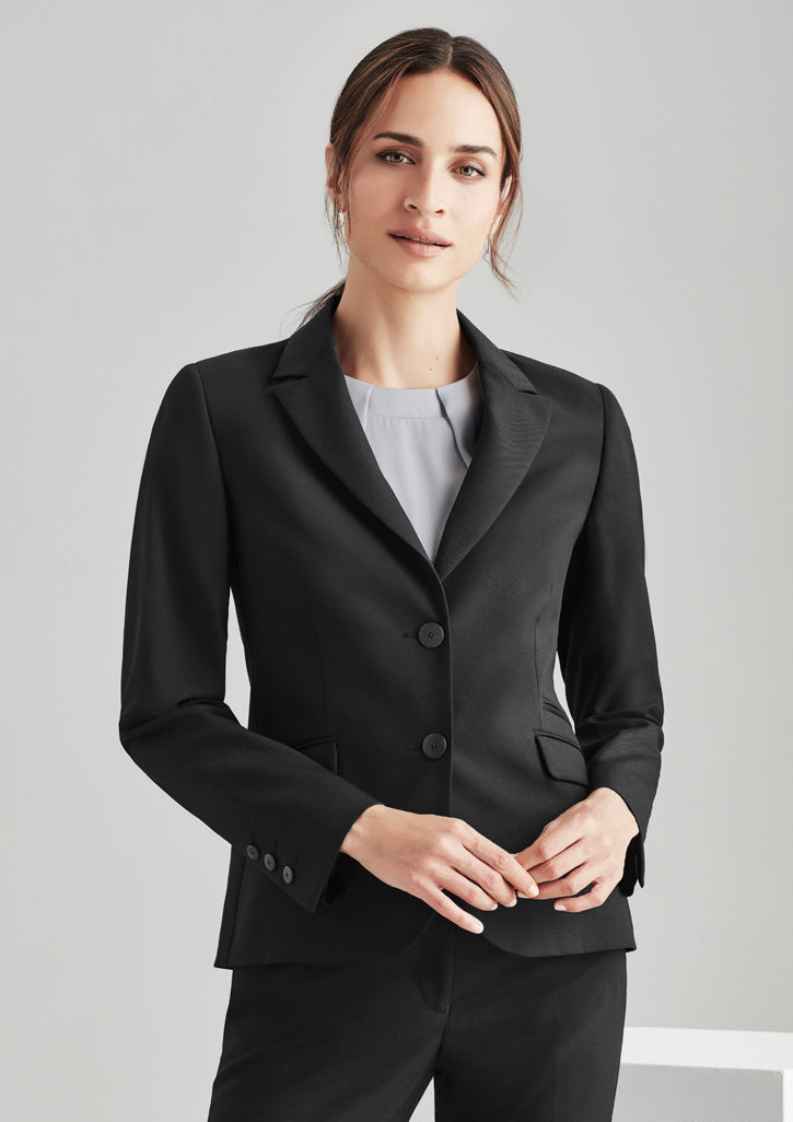 Womens Comfort Wool Stretch 2 Button Mid Length Jacket - Black 26