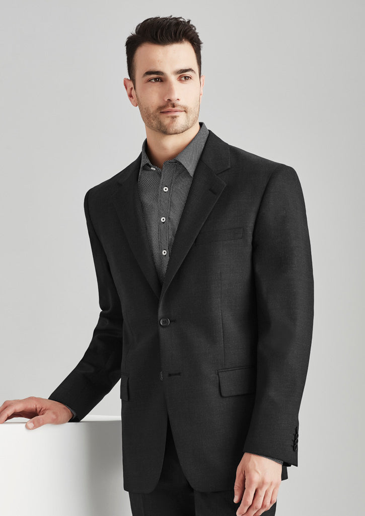 Mens Comfort Wool Stretch 2 Button Classic Jacket - Charcoal 142