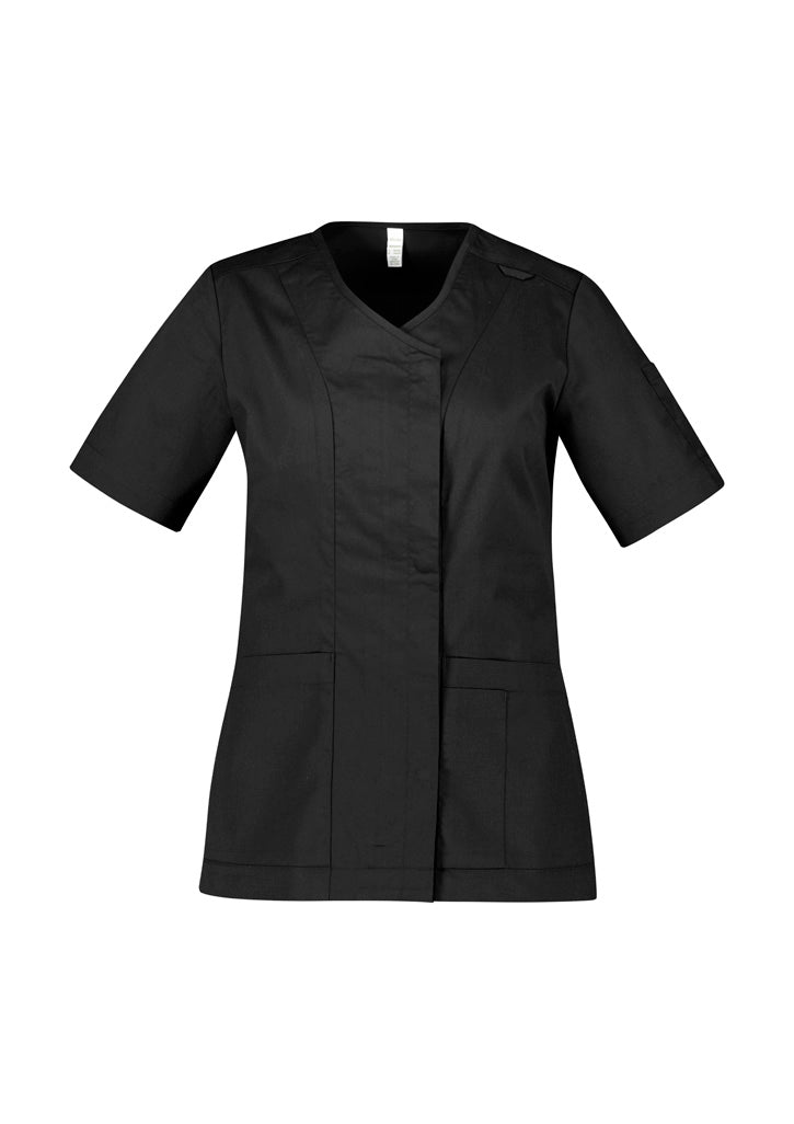 Womens Parks Zip Front Crossover Scrub Top - Midnight Navy 3XL