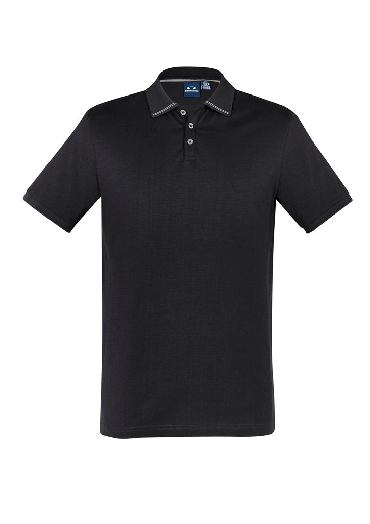 Mens Aston Short Sleeve Polo - Black/Silver Grey 5XL
