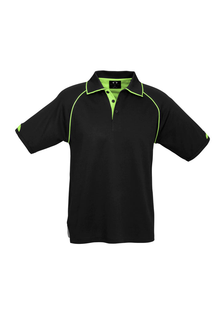 Mens Fusion Short Sleeve Polo - Navy/Fluoro Yellow/Lime 5XL