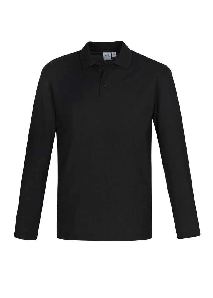 Mens Crew Long Sleeve Polo - Navy 5XL