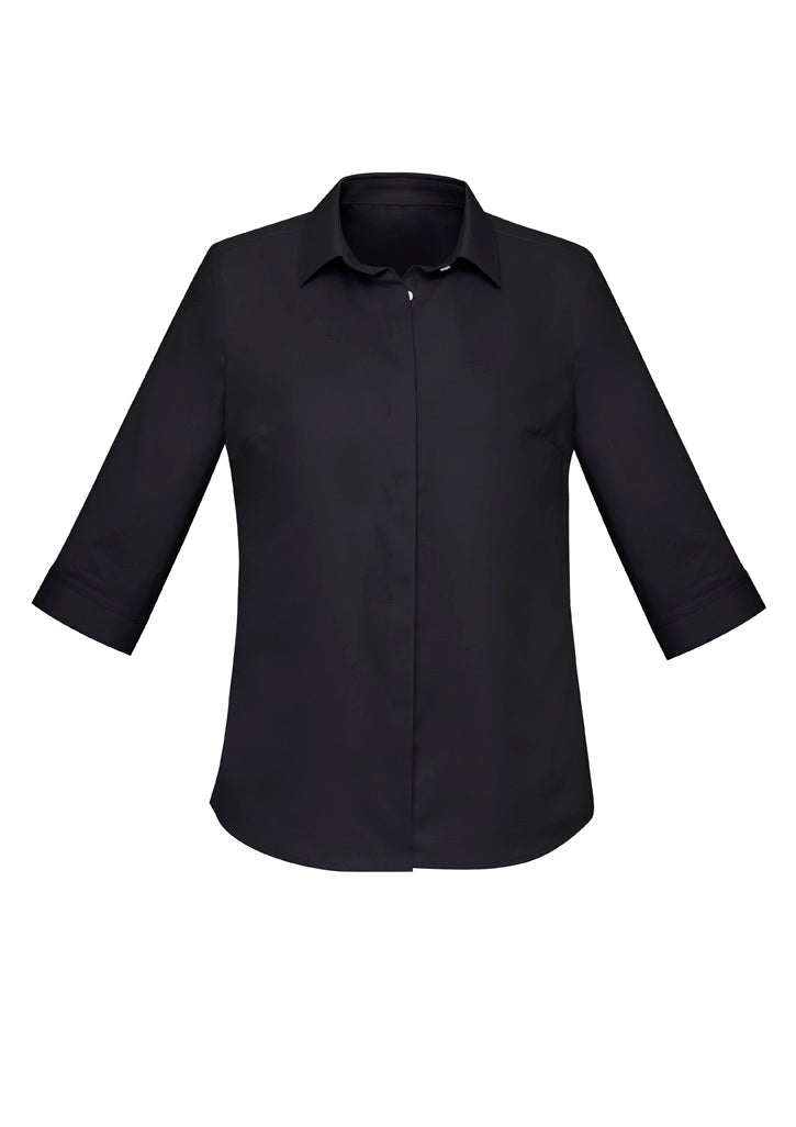 Womens Charlie 3/4 Sleeve Shirt - Black 26