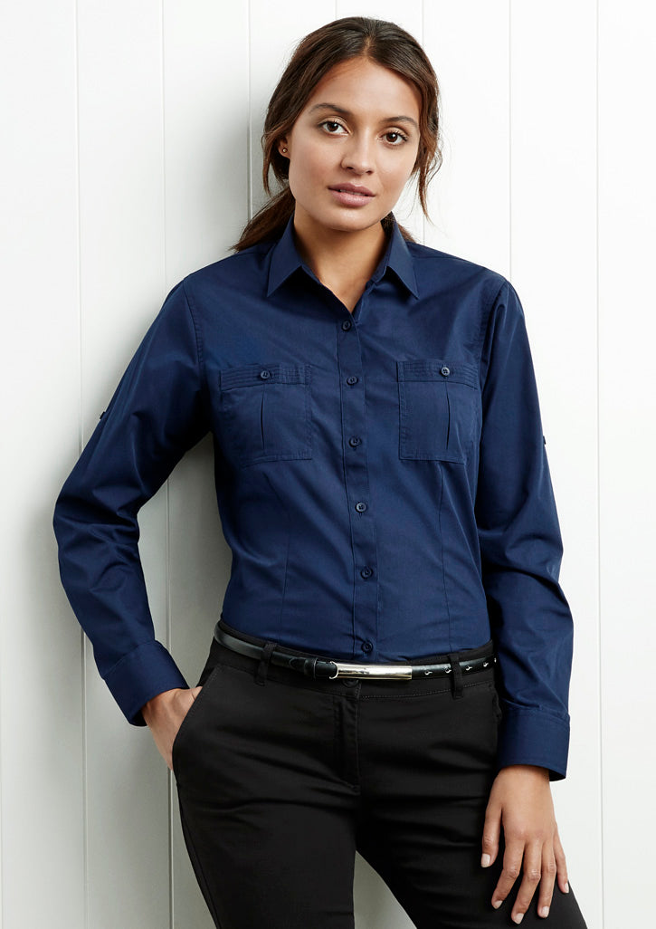 Womens Bondi Long Sleeve Shirt - Charcoal 24