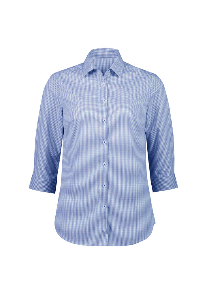 Womens Bristol 3/4 Sleeve Shirt - White/Navy 24