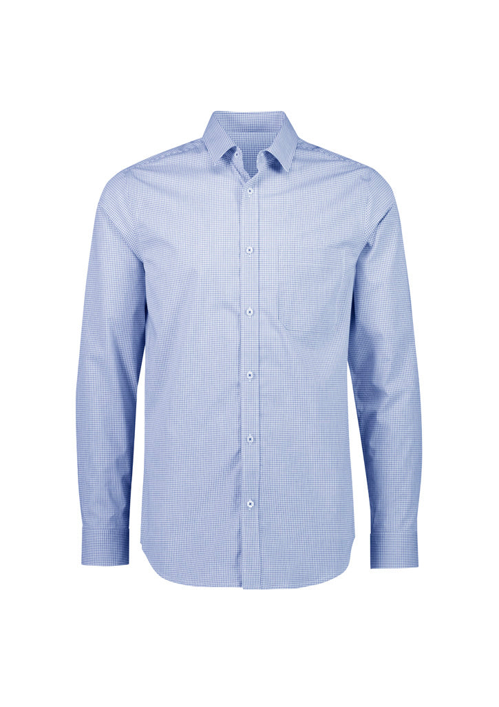 Mens Bristol Classic Long Sleeve Shirt - White/Navy 5XL