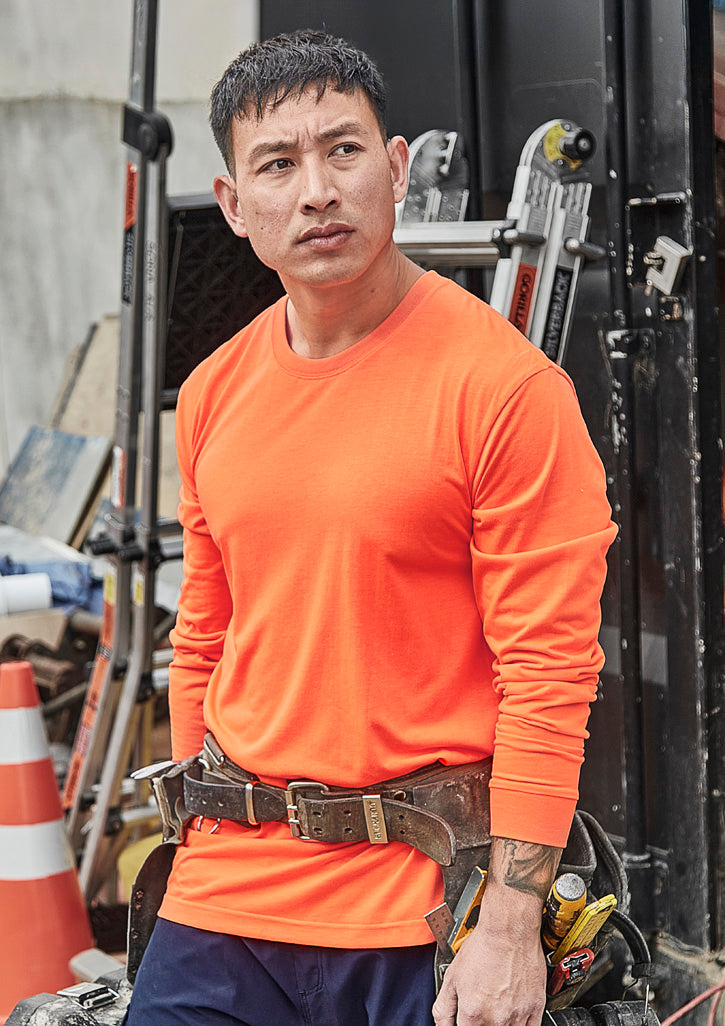 Mens Hi Vis Long Sleeve Tee - Yellow 7XL