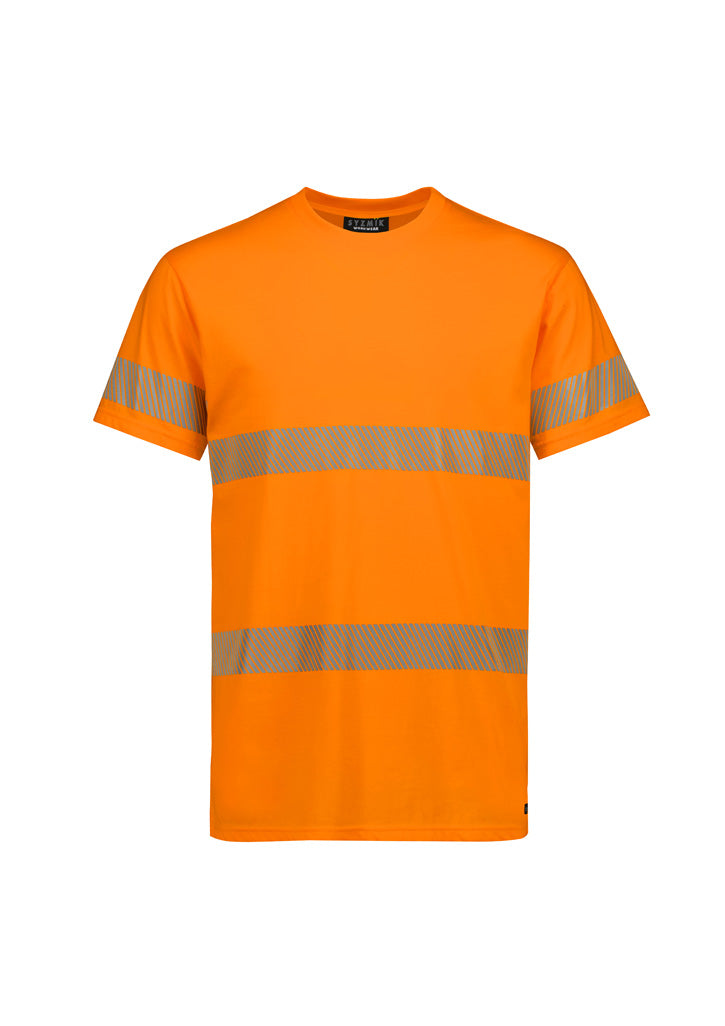Mens Hi Vis Segmented Tape Cotton Tee Shirt - Orange 7XL