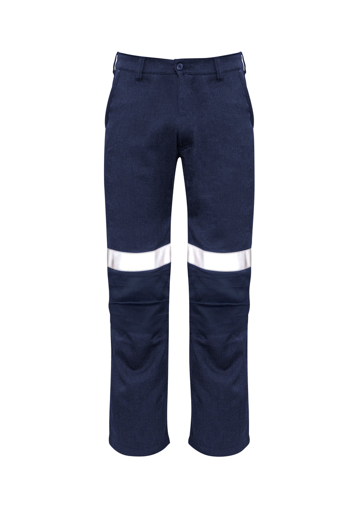 Mens Orange Flame Traditional Style Taped Work Pant - Navy 132