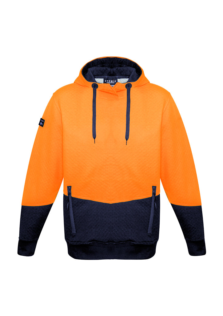 Unisex Hi Vis Textured Jacquard Hoodie - Yellow/Navy 7XL