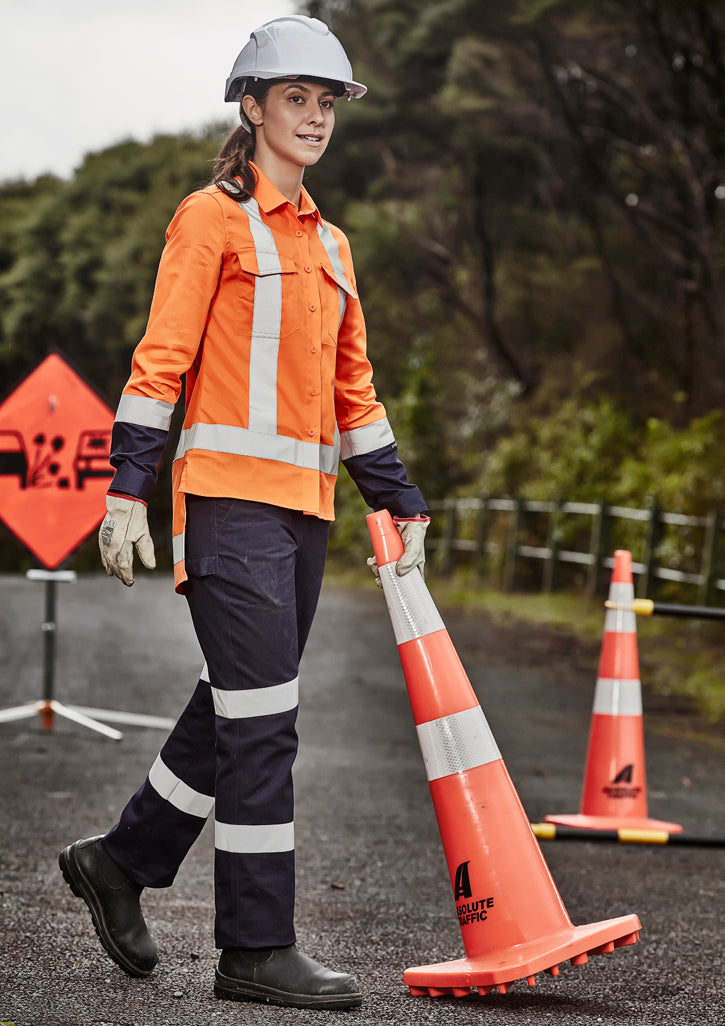 Womens TTMC-W23 Drill Work Shirt - Orange/Navy 24
