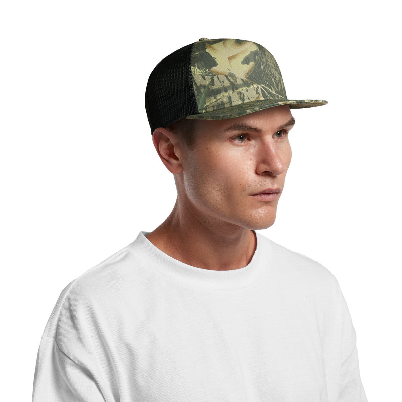 Stock Contrast Camo Trucker Front