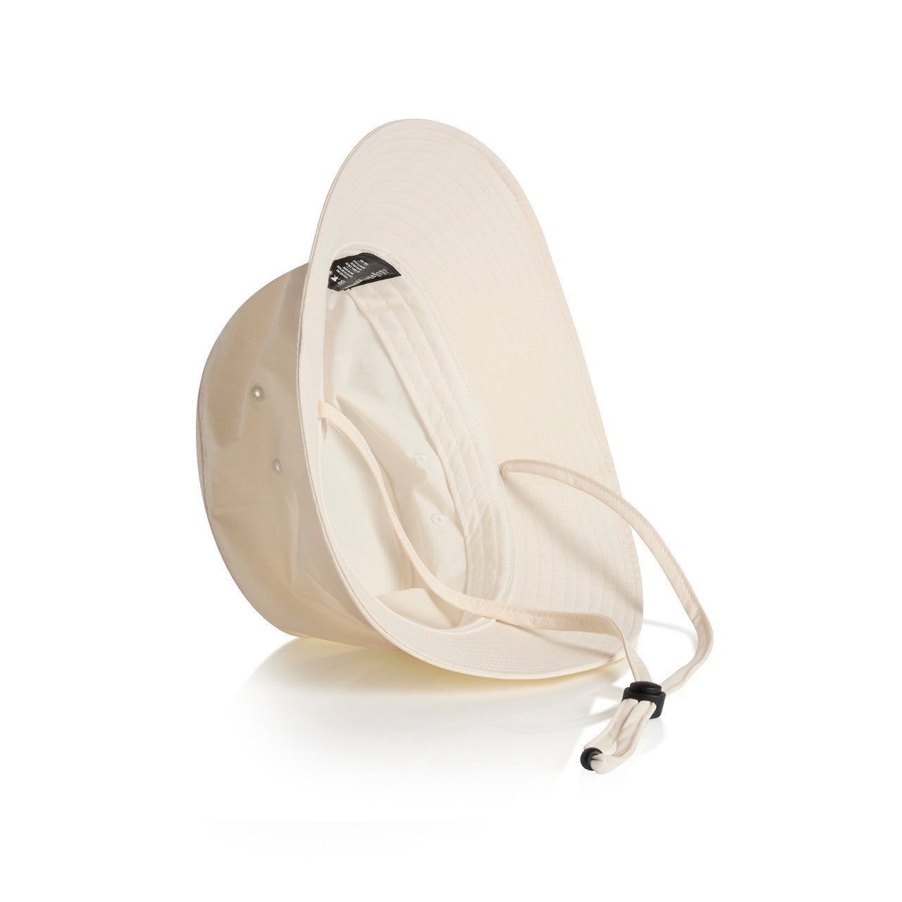 Nylon Wide Brim Bucket Hat Ecru - Back