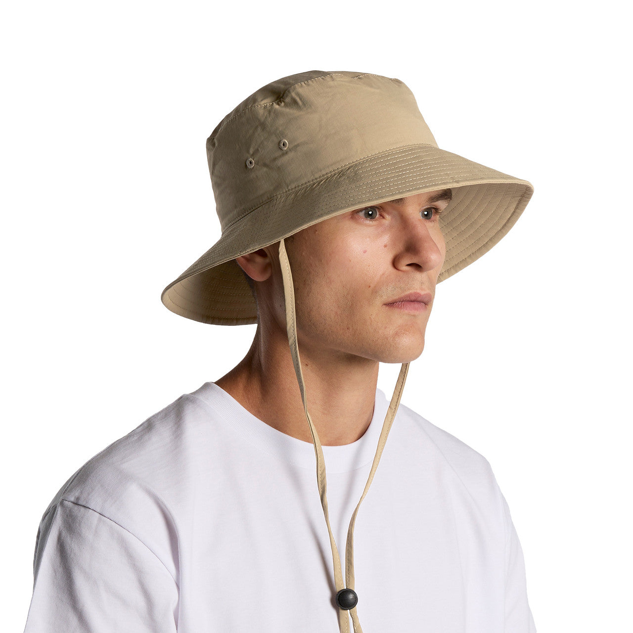 Nylon Wide Brim Bucket Hat Front