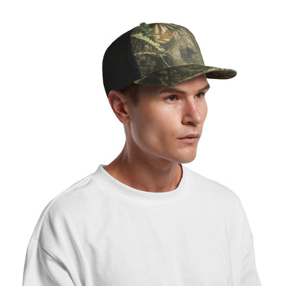 Mesh Contrast Camo Cap Front