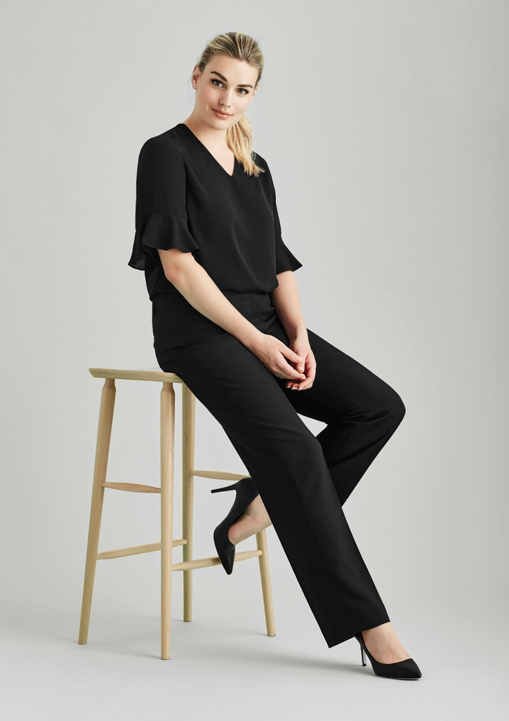 Womens Comfort Wool Stretch Adjustable Waist Pant - Black 30