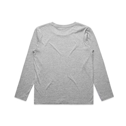Kids Staple L/S Tee Grey Marle - Back