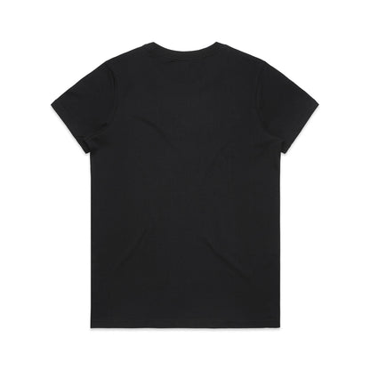 Women's Maple Organic Tee Black - Back