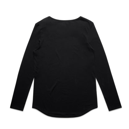 Women's Mali L/S Tee Black - Back