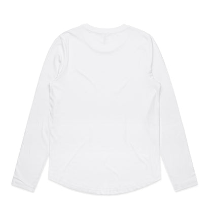 Women's Maple Curve L/S Tee White - Back