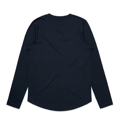 Women's Maple Curve L/S Tee Navy - Back