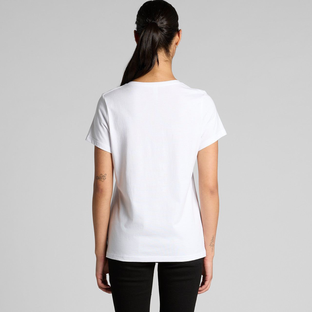Women's Maple V Neck Tee Back