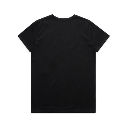 Women's Maple V Neck Tee Black - Back