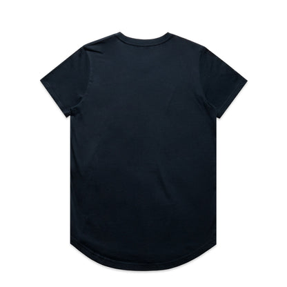 Women's Maple Curve Tee Navy - Back