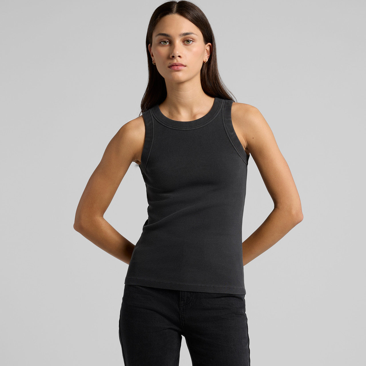Women's Faded Organic Rib Tank Back