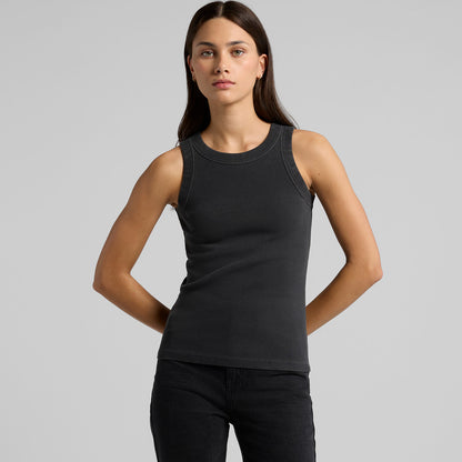 Women's Faded Organic Rib Tank Back