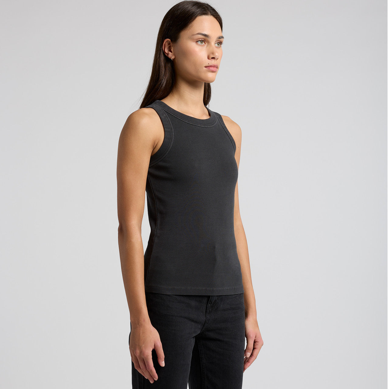 Women's Faded Organic Rib Tank Turn