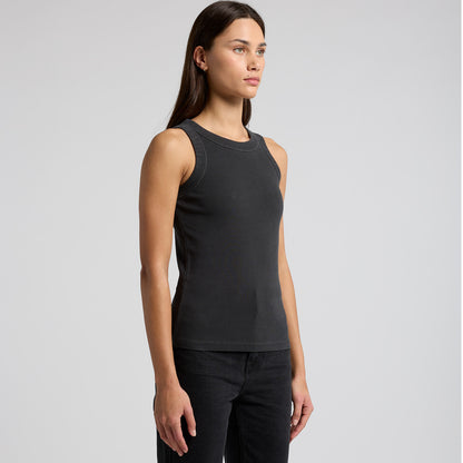 Women's Faded Organic Rib Tank Turn