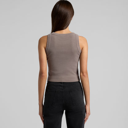 Women's Faded Organic Rib Crop Tank Back