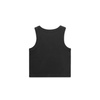 Women's Faded Organic Rib Crop Tank Faded Black - Back