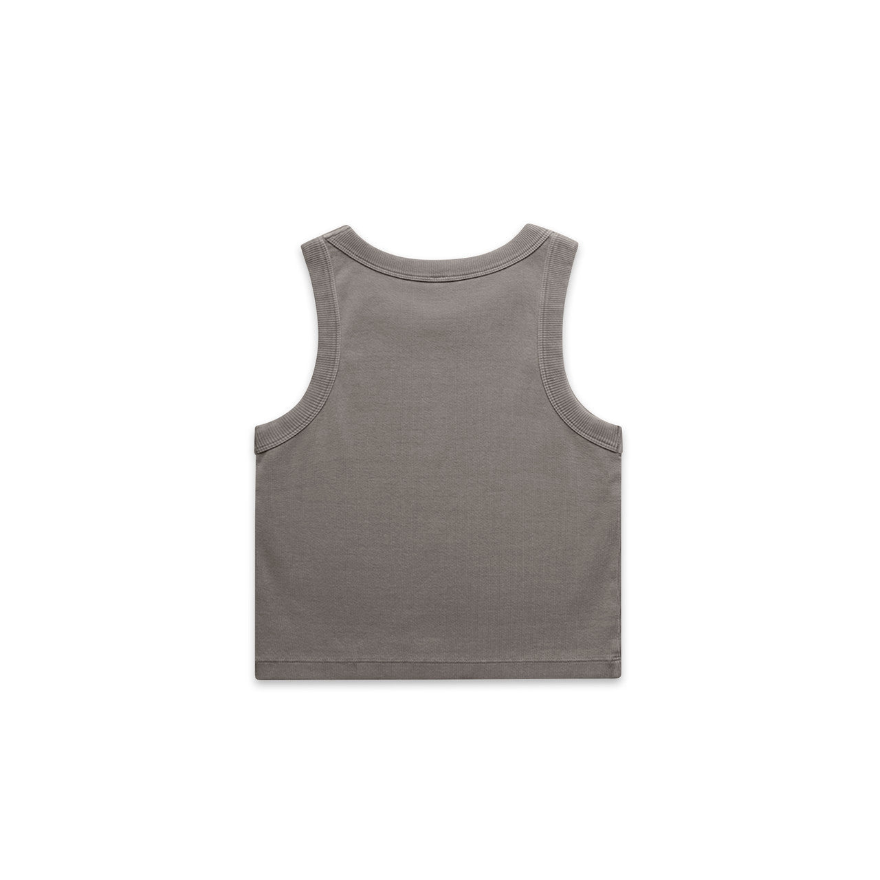 Women's Faded Organic Rib Crop Tank Faded Grey - Back