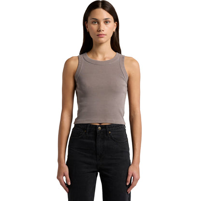 Women's Faded Organic Rib Crop Tank Front