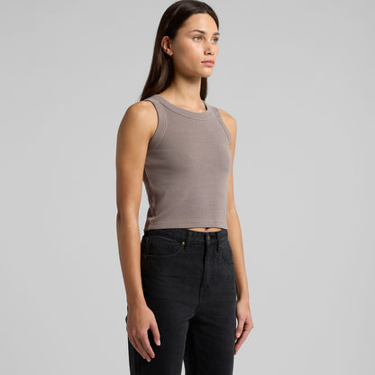 Women's Faded Organic Rib Crop Tank Turn
