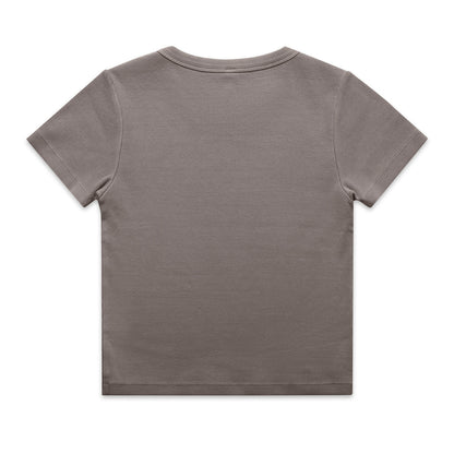 Women's Faded Organic Rib Tee Faded Grey - Back