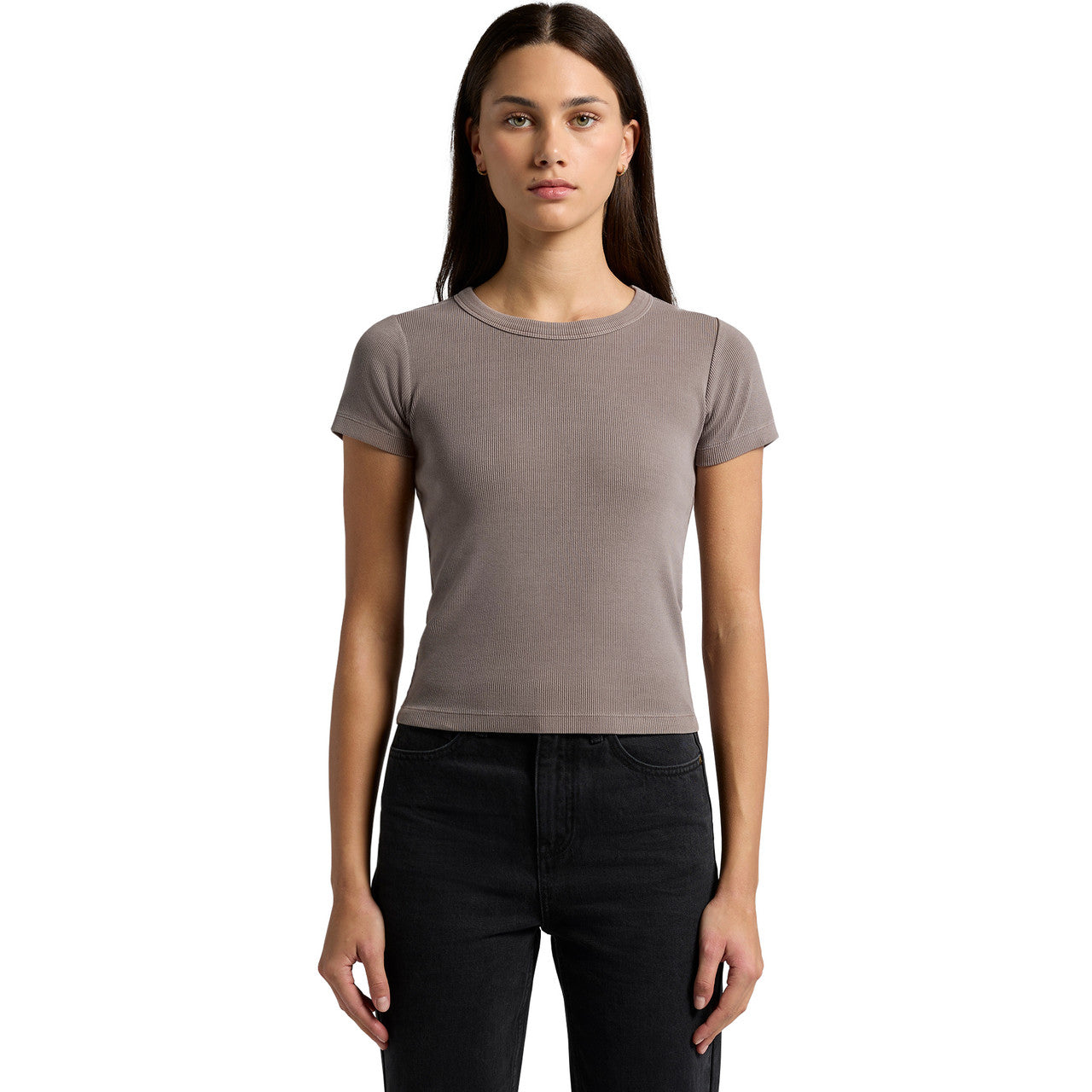 Women's Faded Organic Rib Tee Front