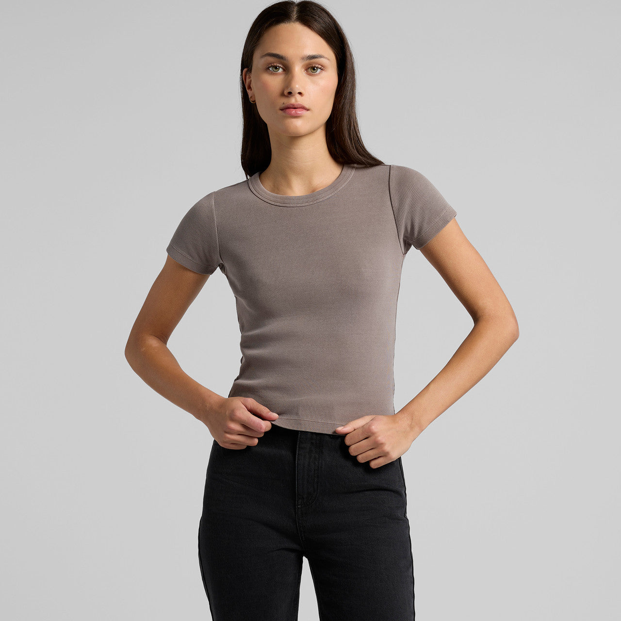 Women's Faded Organic Rib Tee Back