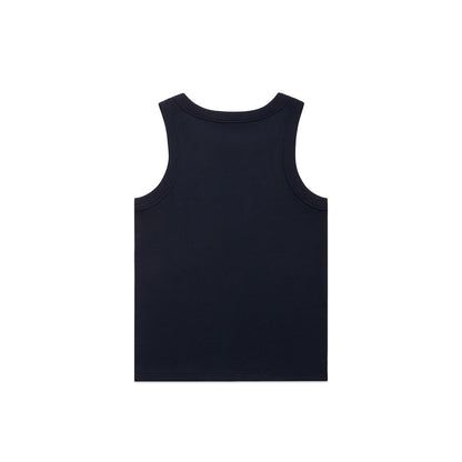 Women's Organic Rib Tank Navy - Back
