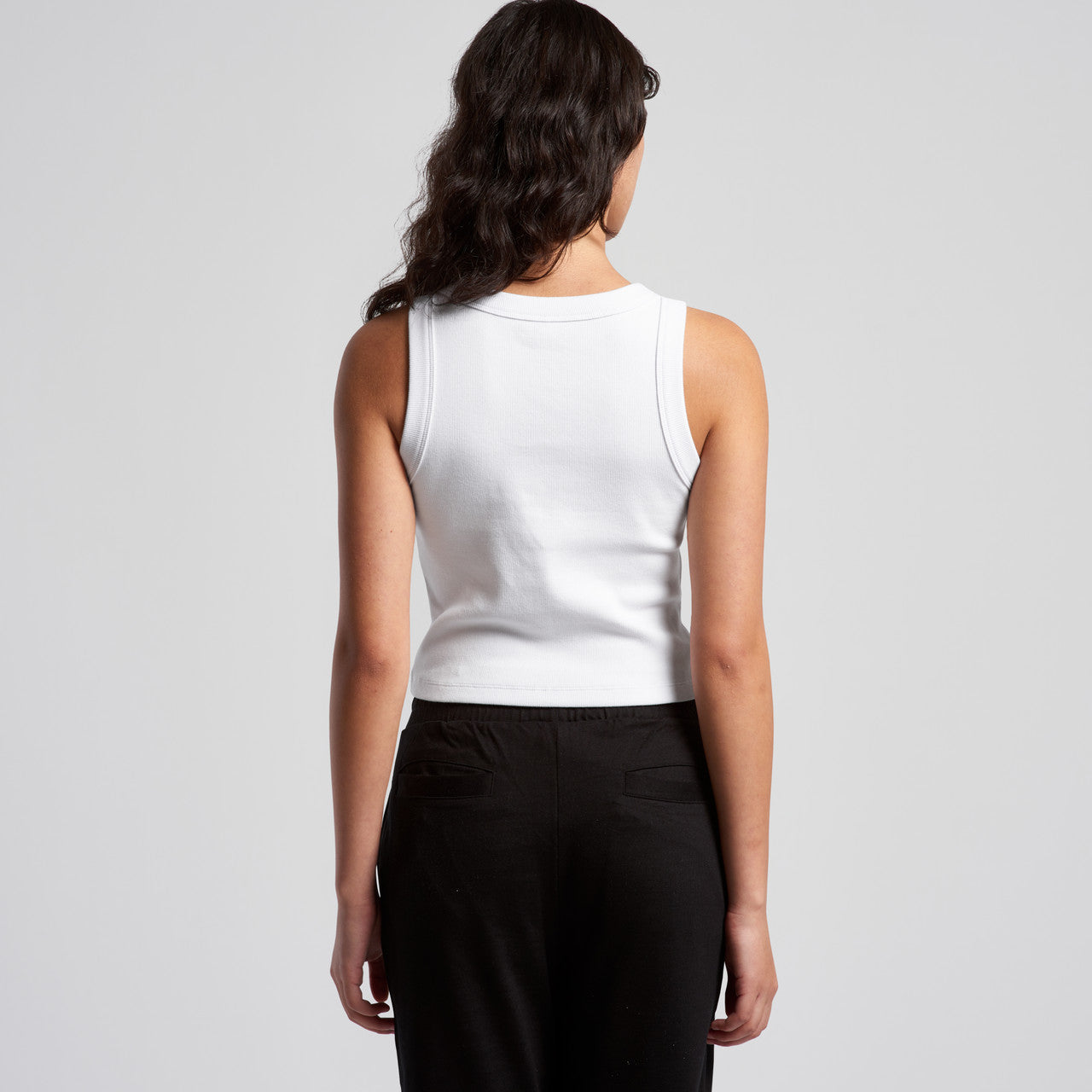 Women's Organic Rib Crop Tank Back
