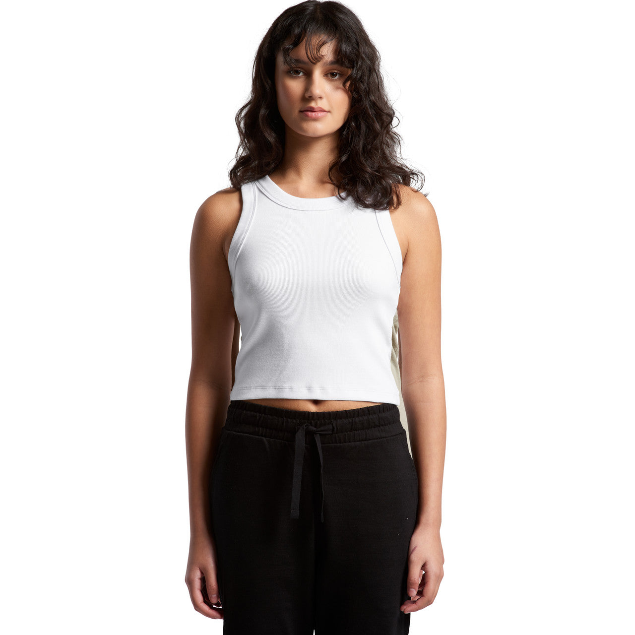 Women's Organic Rib Crop Tank Front