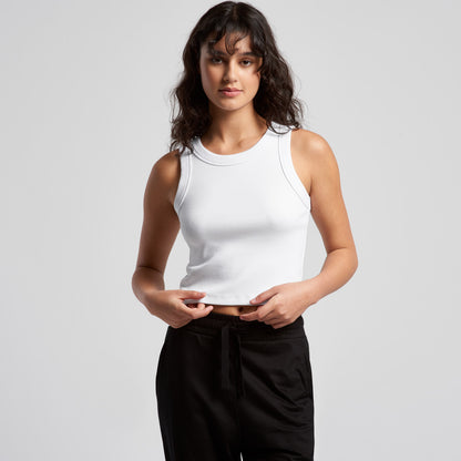 Women's Organic Rib Crop Tank Back