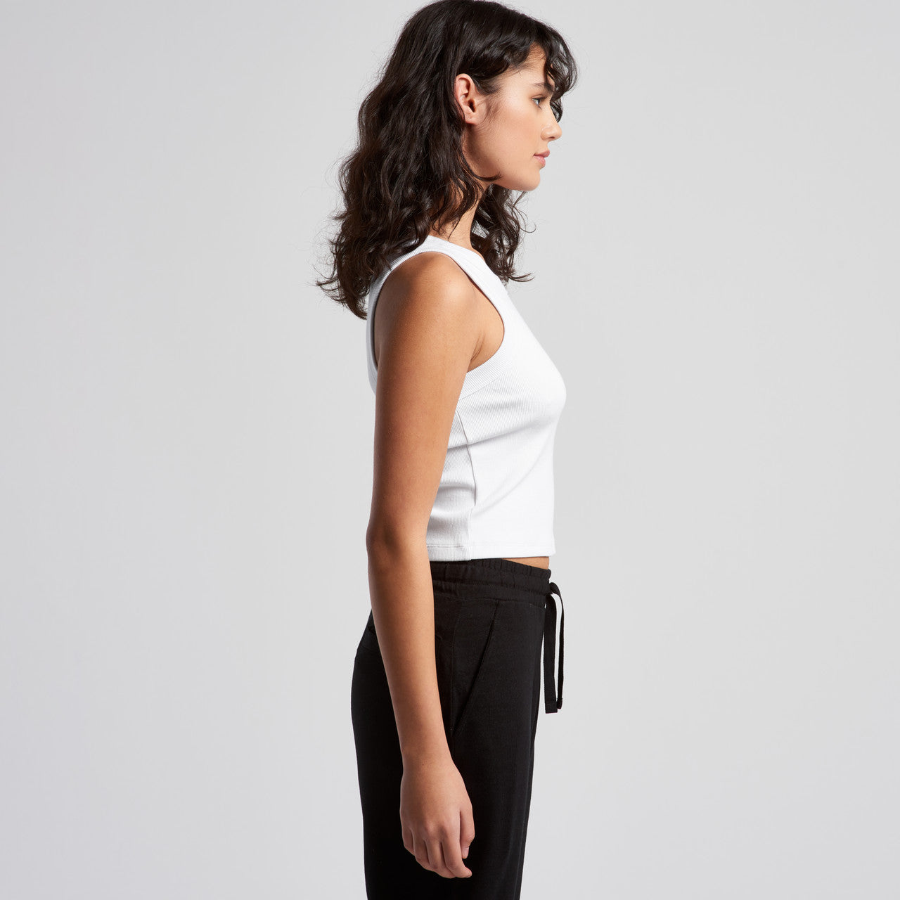 Women's Organic Rib Crop Tank Side